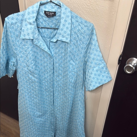 kate spade Dresses & Skirts - Kate Spade Blue Casual Button Down Dress with Geometric Pattern